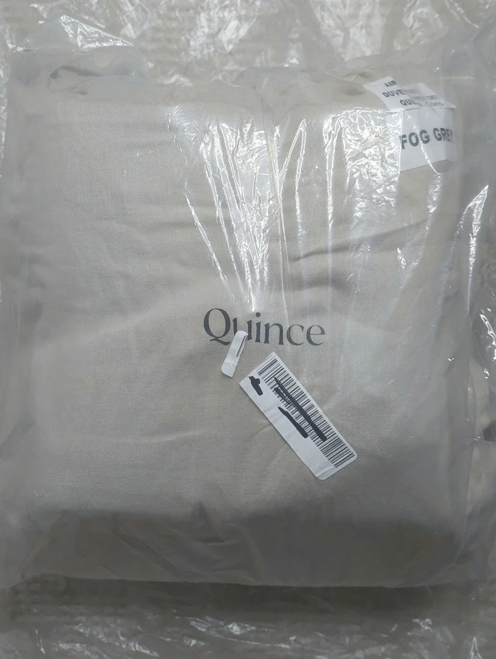 NWT Quince Organic Cotton Airy Gauze Fog Gray Duvet Cover Set! Full/ Queen (672)
